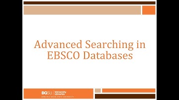 Advanced Searching in EBSCO