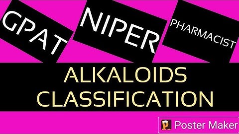 ALKALOIDS CLASSIFICATION  #GPAT #NIPER #PHARMACOGNOSY #PHARMACIST