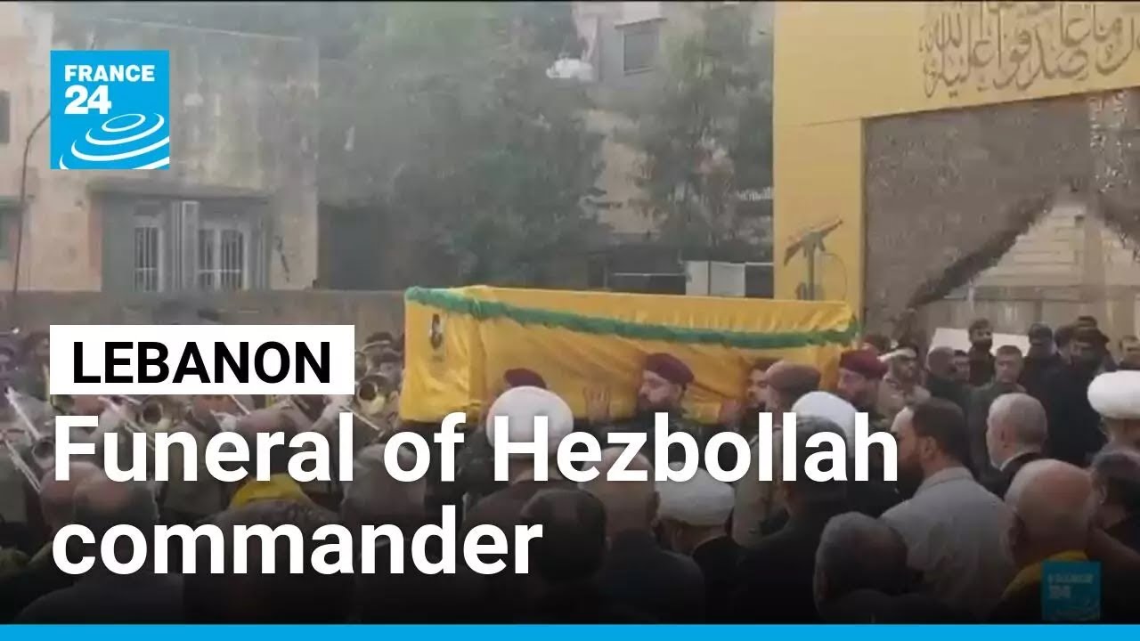 Thousands mourn Hezbollah commander killed in Israeli airstrike • FRANCE 24 English