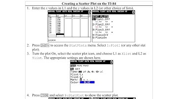 Linear Regression - Concept 2 - Scatter Plots on the Calculator