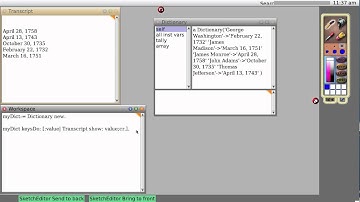 squeak smalltalk tutorial: more about dictionaries 0.0.0.8.mov