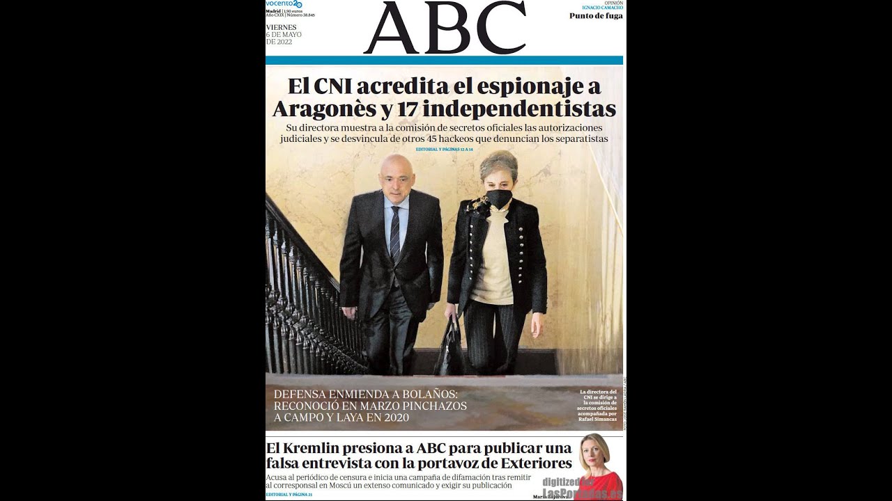 Noticias\u200b Viernes 6 Mayo 2022 Principales Titulares Portadas Diarios  Periódicos España Spain #News - YouTube