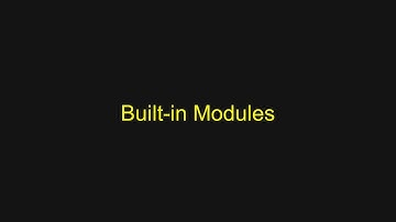 Python Tutorial - Built-in Modules