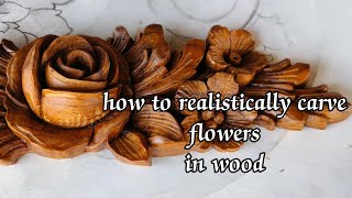 how to realistically carve flowers in wood. #woodcarving @woodartvietnam3723