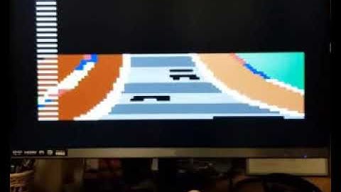 Loony Tyres, 2020, C64 "Mode 7" using 4x4 FLI mode