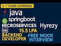 Hyrezy Talent Solutions Interview Experience | 3–7 Years | Java | Spring Boot | Microservices