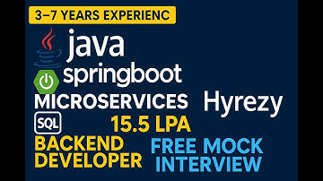 Hyrezy Talent Solutions Sollicitatie-ervaring | 3–7 jaar | Java | Spring Boot | Microservices