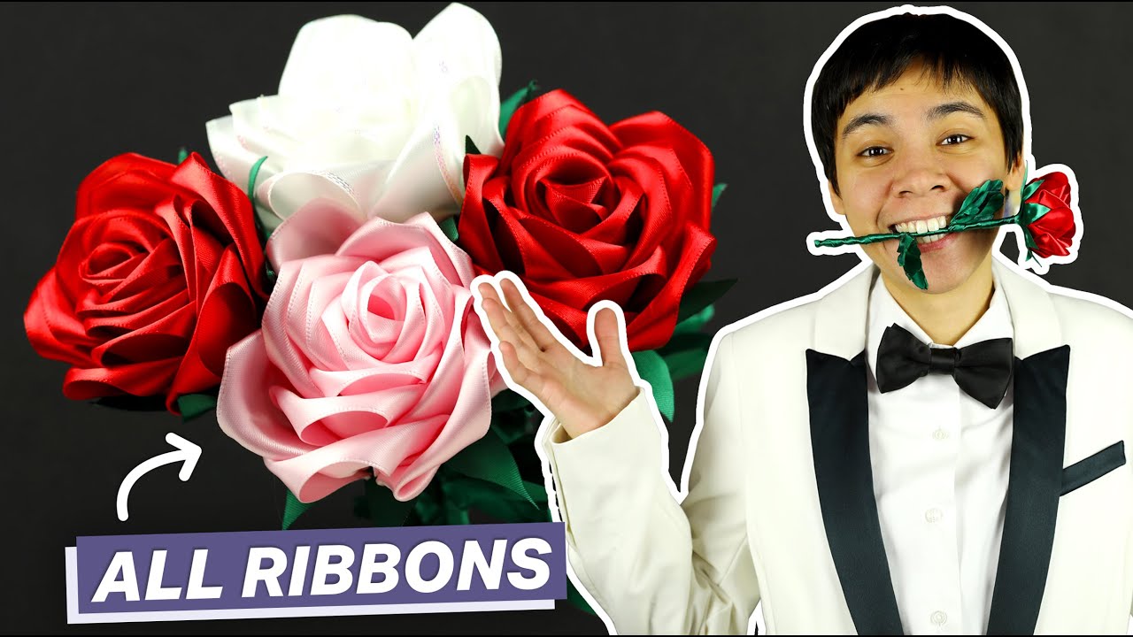 How To Make Realistic Roses out of Satin Ribbon (DIY Ribbon Flower