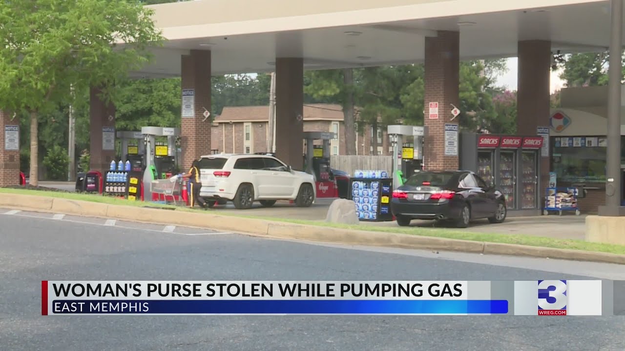 Purse stolen while woman pumps gas at East Memphis Kroger - YouTube