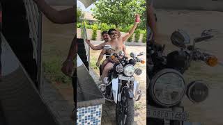 Pool Party with super Meteor 650 fully modified boss speaker the riders life the weekend vibes #beer