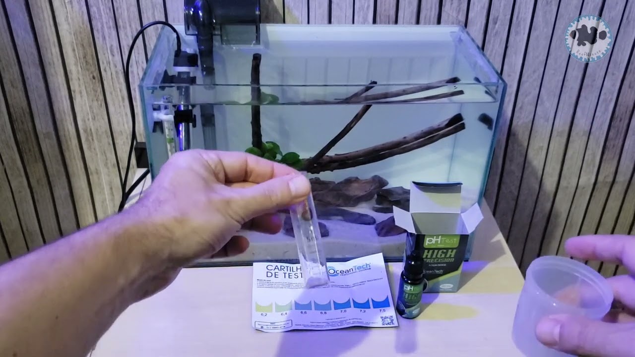 Como realizar teste de pH da água do aquário. Teste de pH da OceanTech. Como reduzir e aumentar o ph