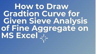 How to make Gradation Curve for fine Aggregates on MS Excel