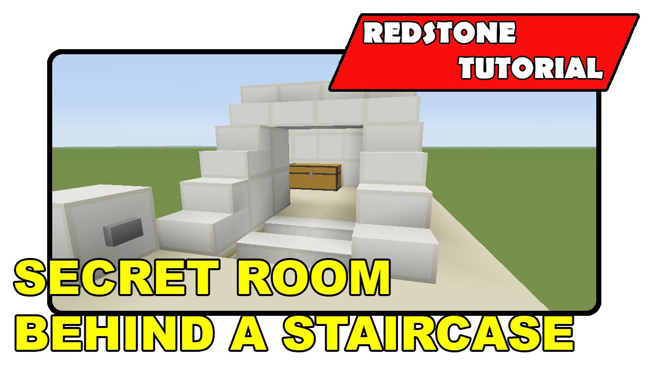 Secret Room Behind Stairs Expandable Redstone Tutorial Minecraft