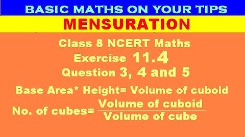 Mensuration class 8 ex 11.4 question 3, 4 and 5 ncert maths