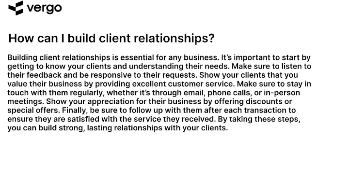 Building Client Relationships: A Guide