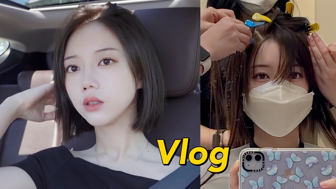 칼단발 하자마자 붙임머리 하는 vlog  |  인생 첫 붙임머리 후기  |  +아빠 반응  |  이퀄다이아몬드  |  붙임머리 주의사항 등