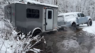 Cargo Trailer Camper  Late Season Snowstorm