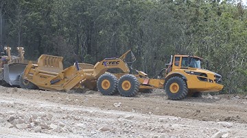 K-Tec 1243ADT and Volvo A45G Combo - Pushloading in Rocky Terrain, SE Qld