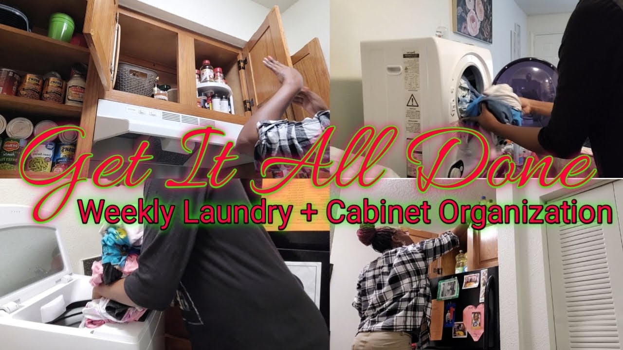 ANOTHER WEEKLY LAUNDRY ROUTINE + SMALL KITCHEN CABINETS ORGANIZE | let