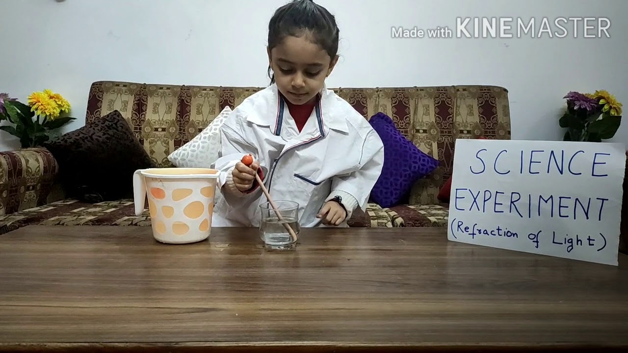 Simple Science Experiment for Kids How Does Light bend Refraction Of Light Glass,Water