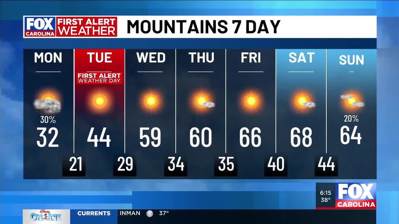 Arctic cold to start the workweek with a chance of mountain snow ...