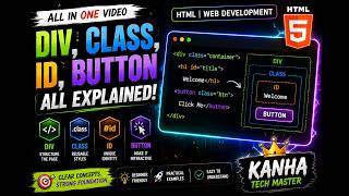 Div, class, id, button all in one | web devolopment | kanha tech master screenshot 5
