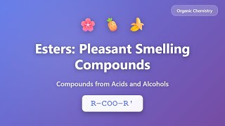 Esters: Pleasant Smelling Compounds | Organic Chemistry Explained