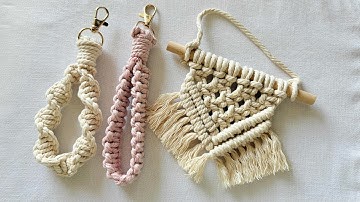 Macramé Workshop: 3 Basispatronen (Leer hoe je sleutelhangers en mini-muurdecoraties maakt)