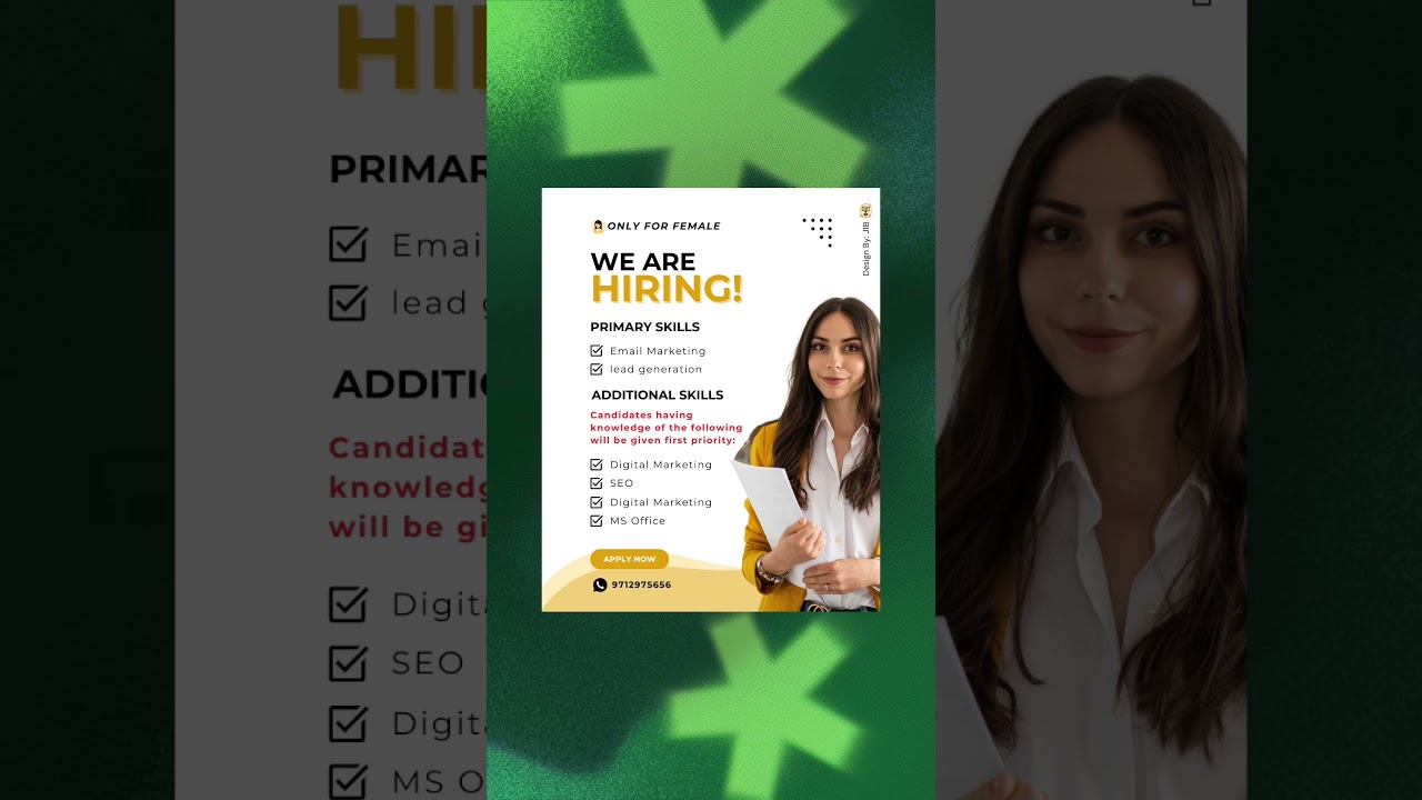 🌟 We’re Hiring – Female Candidates Only 🌟