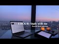 4 hour study with me sunset view white noise for studying pomodoro 5010 mindful studying