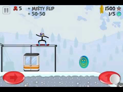 Stickman Snowboarder Gameplay All Tokens