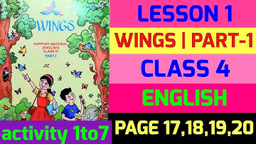 wings|class 4|part-1|lesson 1|page 17,18,19,20|activity 1,2,3,4,5,6,7|english#@psstudyhouse solved