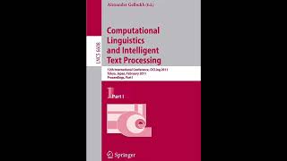 Computational Linguistics and Intelligent Text Processing – PART I: POS & Morphology 4 – L2 Spanish