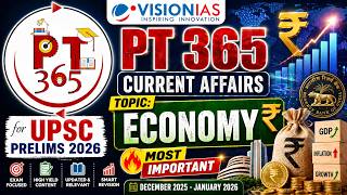 PT 365 Economy 2026 🔥 | UPSC Prelims 2026 Current Affairs | Most Important Topics