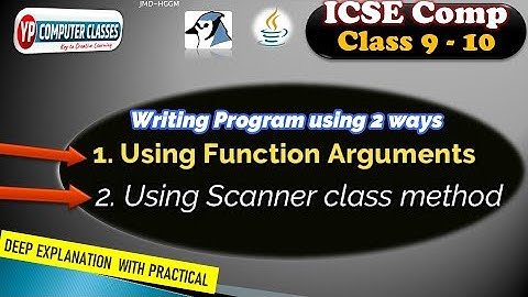 Input using function arguments and  scanner class method | input through scanner class in java