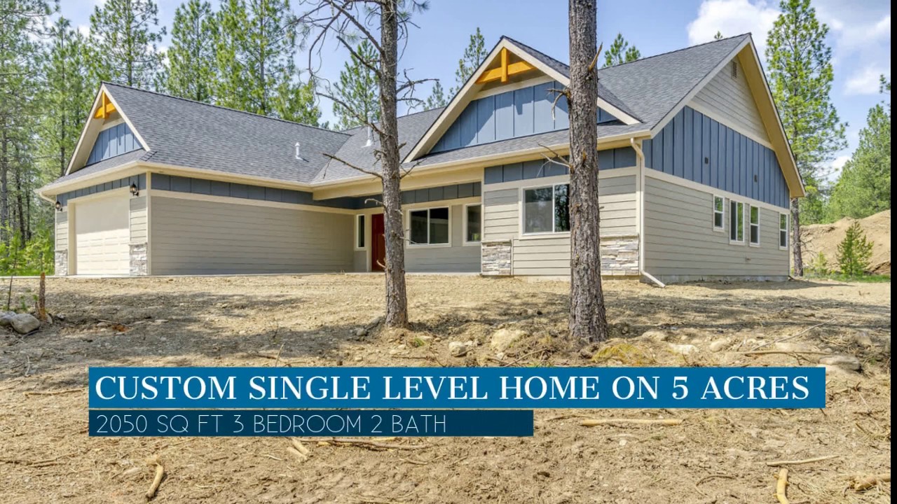 Custom 2050 sq ft Single Level Home on 5 Acres near Coeur d'Alene