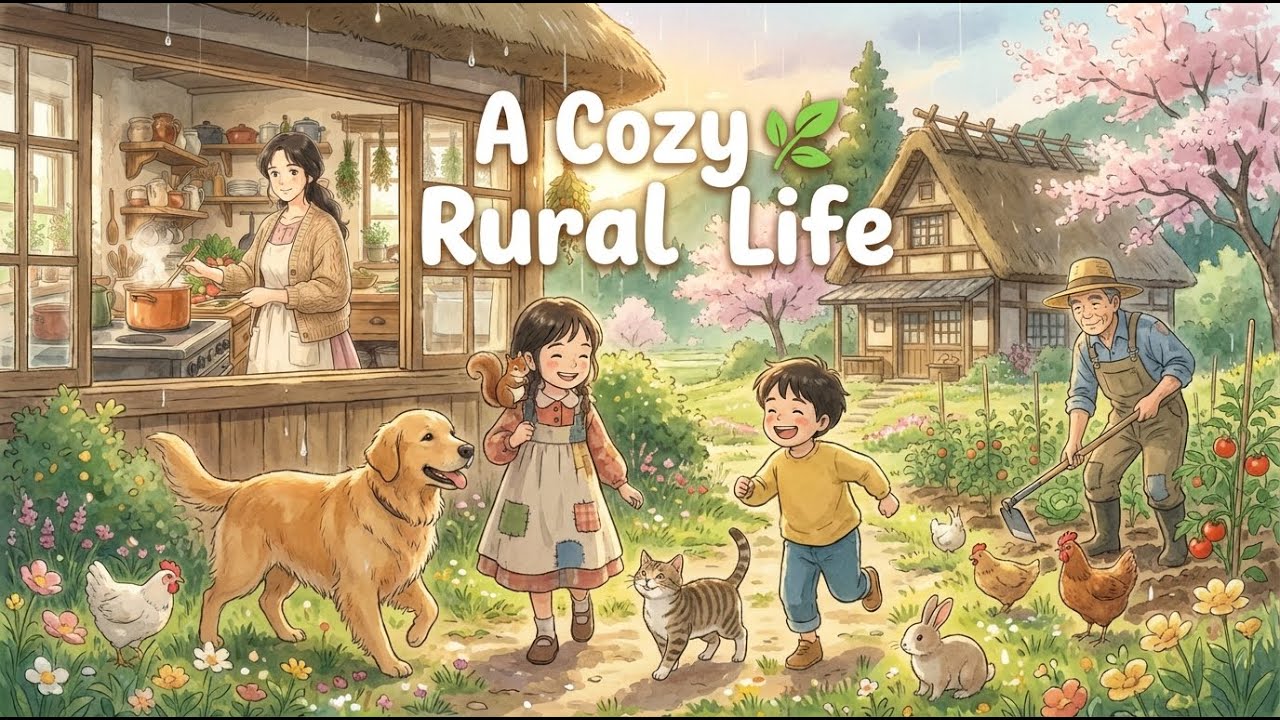 A Cozy Rural Life | Ghibli-Inspired ASMR Relaxing Village Moments 🌿