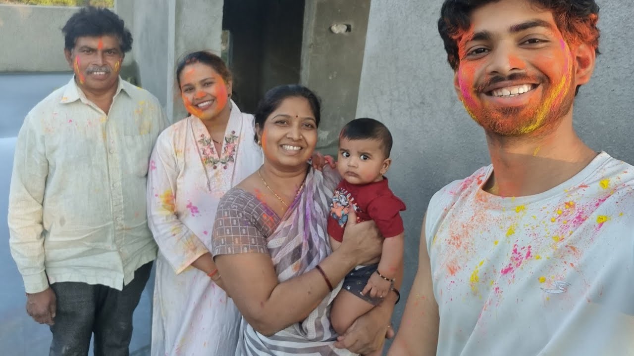 लाडूसोबत पहिली रंगपंचमी साजरी केली..😃 गरम गरम पाववडे..😋 पूजाच्या घरी birthday celebration 🎂🎊🎉🥳