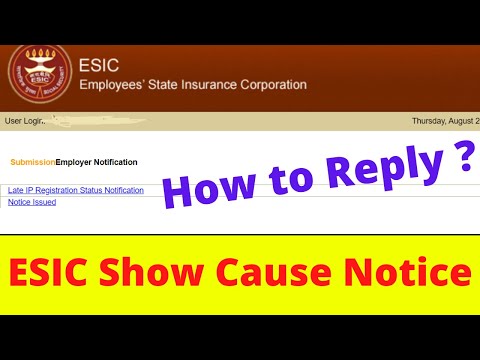 Reply Letter Show Cause Notice For Late IP Registration Of Employee From ESIC @Right to Know