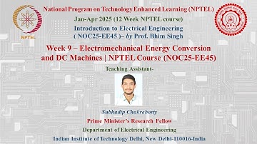 Week 9 Live Session-Introduction to Electrical Engineering (NOC25-EE45)| S. Chakraborty (PMRF, IITD)