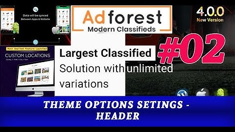 Header Settings - AdForest Classified Ad WordPress Theme setup