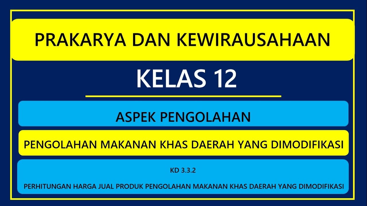 Harga Jual Produk Pengolahan Makanan Khas Daerah yang Dimodifikasi