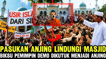 HEBOH‼️PASUKAN ANJING DATANG LINDUNGI MASJID, BIKSU PEMIMPIN DEMO DIKUTUK MENJADI ANJING