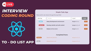 Live Coding Round Interview React Js - ToDo List App