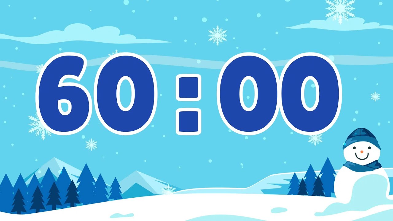 60 Minute 1 Hour Winter Timer (Countdown Clock With Ending Music
