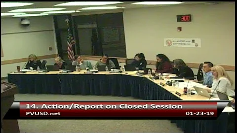 PVUSD January 23rd 2019 Board Meeting - Public Session
