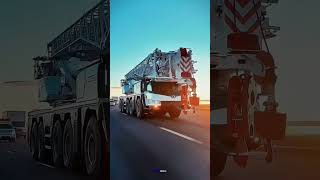 Powerful mobile crane truck in action on the highway! #shorts #viral #trending #youtubeshorts #yt