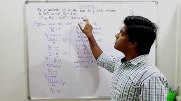 78: The perpendicular AD on the base BC of △ABC intersects BC at....