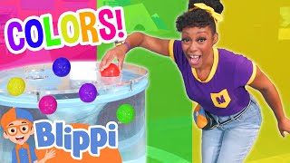 meekahs water play with color balls discovery kids museum blippi learn colors and science