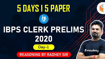 2:00 PM - IBPS Clerk Prelims 2020 | Reasoning by Radhey Rawat | 5 Papers in 5 Days (Day-1)